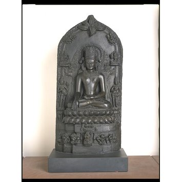 Sculpture - seated  crowned Buddha