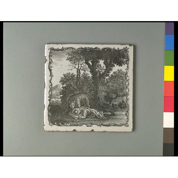 Tile - The Two Travellers and the Bear Tile - The Two Travellers and the Bear