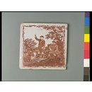 Two sportsmen with guns and dogs (Tile) Two sportsmen with guns and dogs (Tile)