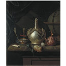 Still Life with Silver Wine Decanter, Tulip, Yixing Teapot and Globe (Oil painting)