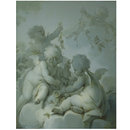 Oil painting - Four Cupids Holding Festoons of Flowers and Foliage Oil painting - Four Cupids Holding Festoons of Flowers and Foliage