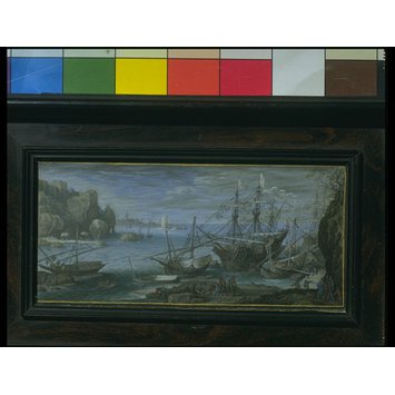 Miniature - A 17th century port, with shipping