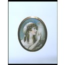 Portrait of Margaret Cocks, mourning her sister's remains; formerly called Mary Russell mourning her mother's remains. (Portrait miniature)