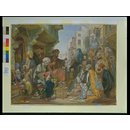 Watercolour - Scene in a Cairo Bazaar Watercolour - Scene in a Cairo Bazaar
