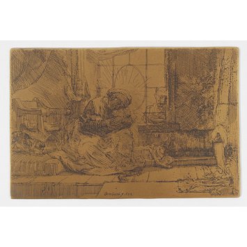 Printing plate - Virgin and Child with the cat and snake