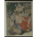 Hamza's scout Kawsadi searches for his lost steed, but finds it being devoured by a lion. (Painting) Hamza's scout Kawsadi searches for his lost steed, but finds it being devoured by a lion. (Painting)