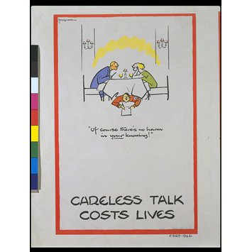Poster - 'Of course there's no harm in your knowing!'; Careless Talk Costs Lives