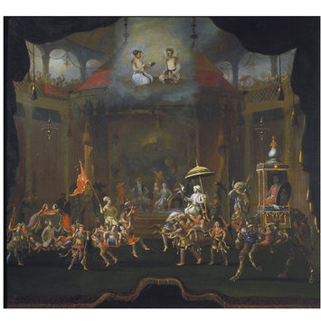 Oil painting - Parade of the Sons of Shah Jahan on Composite Horses and Elephants Oil painting - Parade of the Sons of Shah Jahan on Composite Horses and Elephants