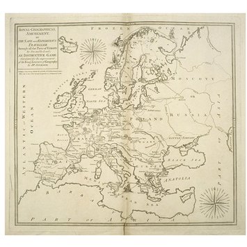 Board game - Royal Geographical Amusement or the Safe and Expeditious Traveller Through all the Parts of Europe by Sea and by Land