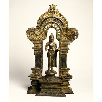 Buddha in architectural setting (prabha),. - Sculpture
