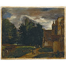 Porch of East Bergholt Church; East Bergholt Church and Churchyard (Oil painting)