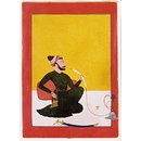 Raja Ajmat Dev of Mankot smoking a huqqa (Painting)