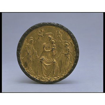 Mirror - Virgin and Child with angels and music-making putti