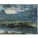 Barges on the Stour, with Dedham Church in the Distance (Oil painting)