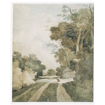 Watercolour - Landscape with Cottages Watercolour - Landscape with Cottages