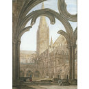 South view of Salisbury Cathedral from the Cloister (Watercolour)