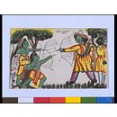 Painting - Lava and Kusha fighting Hanuman