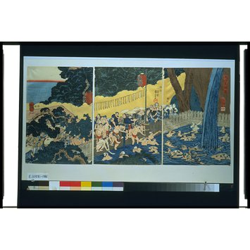 Triptych - Roben Waterfall in Oyama Shrine