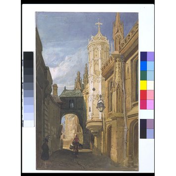 Watercolour - The Palais de Justice and the Rue St Lo, Rouen Watercolour - The Palais de Justice and the Rue St Lo, Rouen