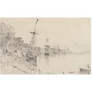 River scene at Mistley, Essex (Drawing)