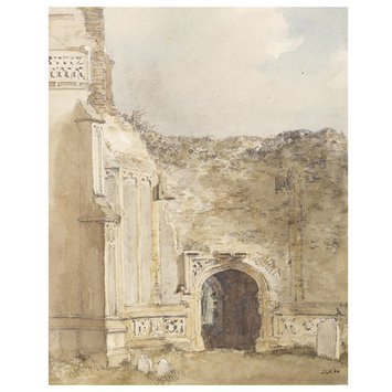 Watercolour - East Bergholt Church: north archway of the ruined tower
