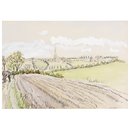 Thaxted from the Fields; Recording Britain Collection (Watercolour)