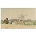 Watercolour - Laxfield Mill; Recording Britain