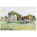 Watercolour - View of the Ruins of the Cloister, the Belfry of St. Mary's Church, and the Vicarage, Tilty; Recording Britain Collection