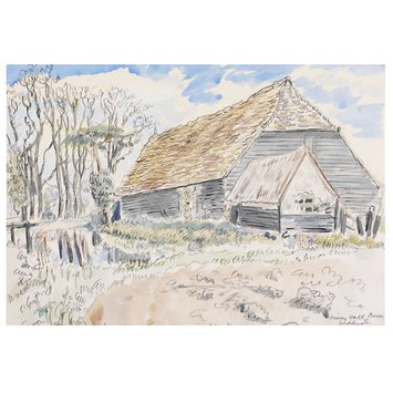 Watercolour - Prior's Hall Barn, Widdington; Recording Britain Collection
