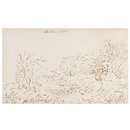 Landscape with a stream at Wenham (Drawing)