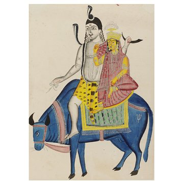 Painting - Shiva and Parvati on the bull Nandi Painting - Shiva and Parvati on the bull Nandi
