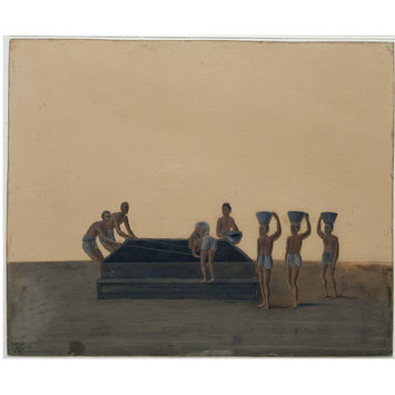 Painting - One of nineteen drawings illustrating processes in the manufacture of opium at the Opium Factory at Gulzarbagh, Patna, in Bihar. Painting - One of nineteen drawings illustrating processes in the manufacture of opium at the Opium Factory at Gulzarbagh, Patna, in Bihar.