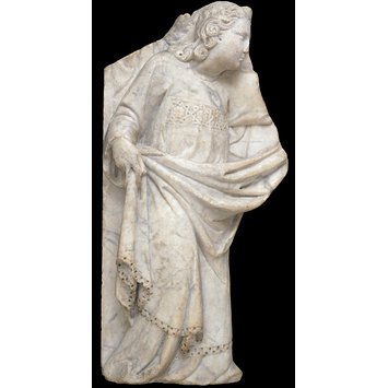 Statuette - An Angel holding a curtain Statuette - An Angel holding a curtain