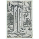 The little book of architecture ruins; Three standing columns amidst architectural ruins (Print)