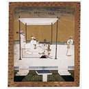 Painting - A nobleman, probably Husain Quli Khan, Deputy Governor of Dacca, seated smoking on a terrace, attended by two servants Painting - A nobleman, probably Husain Quli Khan, Deputy Governor of Dacca, seated smoking on a terrace, attended by two servants
