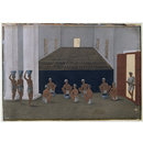 One of nineteen drawings illustrating processes in the manufacture of opium at the Opium Factory at Gulzarbagh, Patna, in Bihar. (Painting)