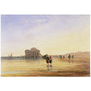 Watercolour - The Fort Rouge, Calais, with shrimpers; Shore scene with shrimpers Watercolour - The Fort Rouge, Calais, with shrimpers; Shore scene with shrimpers