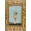Watercolour - Dara Shokuh holding a tray of jewels Watercolour - Dara Shokuh holding a tray of jewels