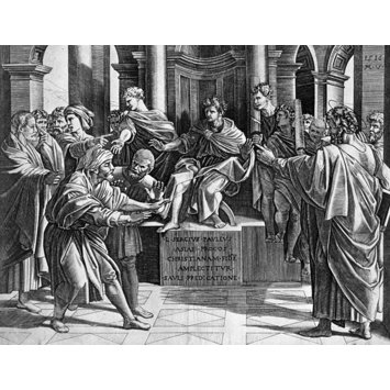 Print - The Blinding of Elymas; Elymas the Sorcerer Struck Blind; Raphael Cartoons; The Conversion of the Proconsul; The Conversion of Sergius Paulus