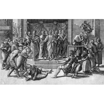 Print - The Death of Ananias; Raphael Cartoons