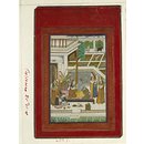 Radha's messenger describes Krishna standing with the cowgirls (Painting)