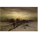 Winter Scene: Sunset (Oil painting)