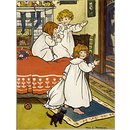 Three children on Christmas Eve (Illustration) Three children on Christmas Eve (Illustration)