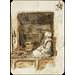 Watercolour - An old merchant in the Souk in Algiers; with figure studies Watercolour - An old merchant in the Souk in Algiers; with figure studies