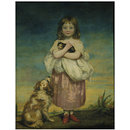 A Little girl nursing a kitten (Oil painting) A Little girl nursing a kitten (Oil painting)
