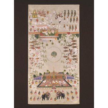 Table runner - Table-runner showing historical scenes.