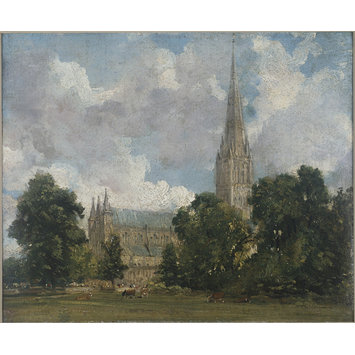 Oil sketch - Salisbury Cathedral from the south-west Oil sketch - Salisbury Cathedral from the south-west