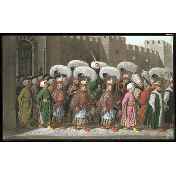 Watercolour - The Sultan riding out in procession to Friday Prayers