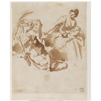 Drawing - Allegory in honour of the Duchess of Mantua Drawing - Allegory in honour of the Duchess of Mantua