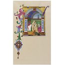 Manuscript - Initial F, with Saint Francis dressing St Clare with the Franciscan habit Manuscript - Initial F, with Saint Francis dressing St Clare with the Franciscan habit